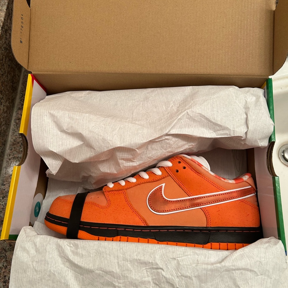 Orange lobster sb dunk low size 10.5